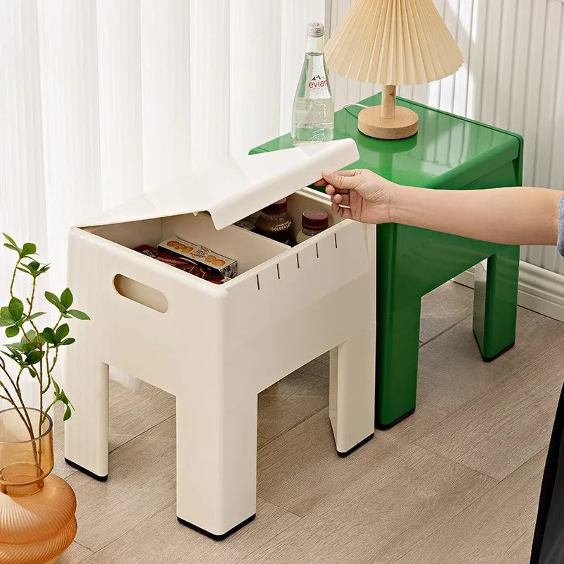 Narrow Storage Ottoman - Plastic Entryway Shoe Bench with Hidden Compartment, 100kg Load Capacity for Hallways, Everstock