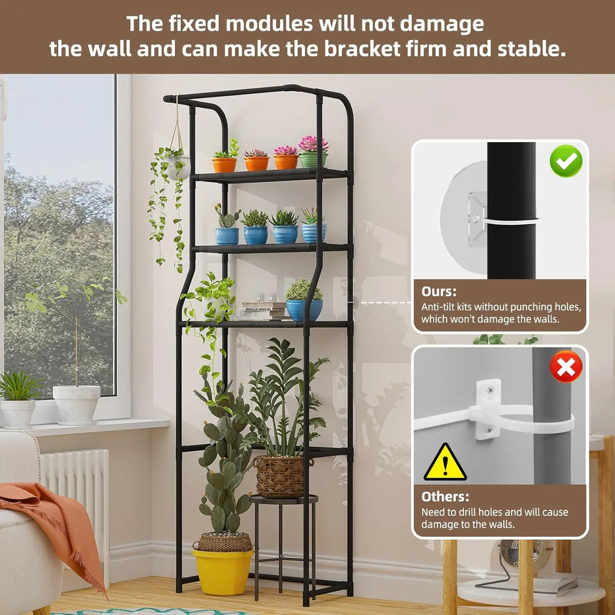 Over-the-Toilet Storage Shelf - 3-Tier Freestanding Cabinet with Towel Rack, Everstock