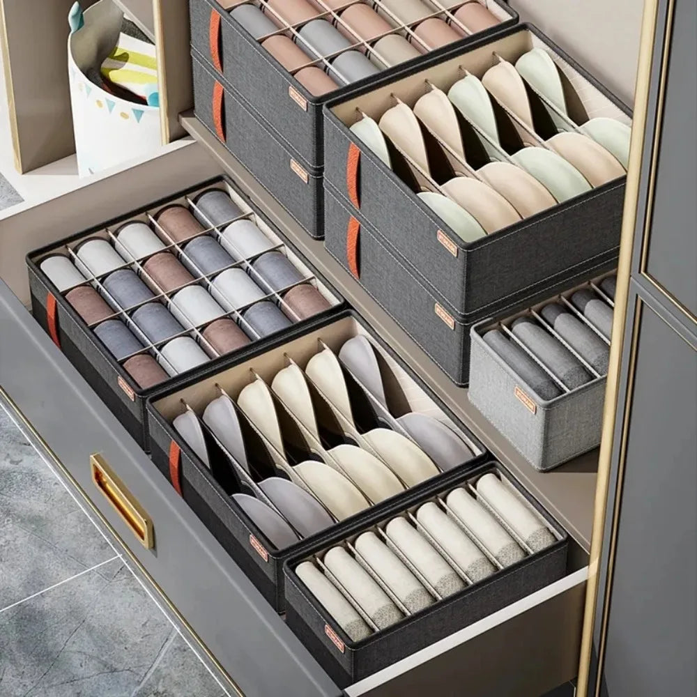 Underwear Drawer Organizer - Polyester Grid Storage Box for Bras, Socks, Scarves & Ties, Closet Drawers, Everstock