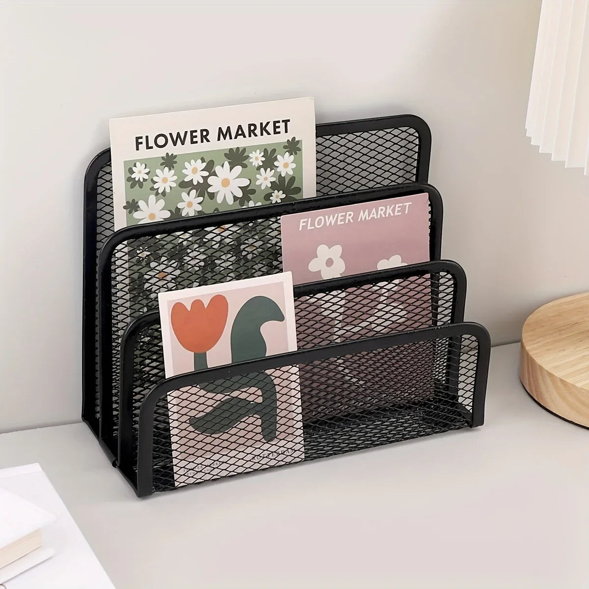 Metal Mesh File Rack - Multi-Tier Desk Organizer Set for Documents, Folders and Envelopes in a Home Office, Everstock