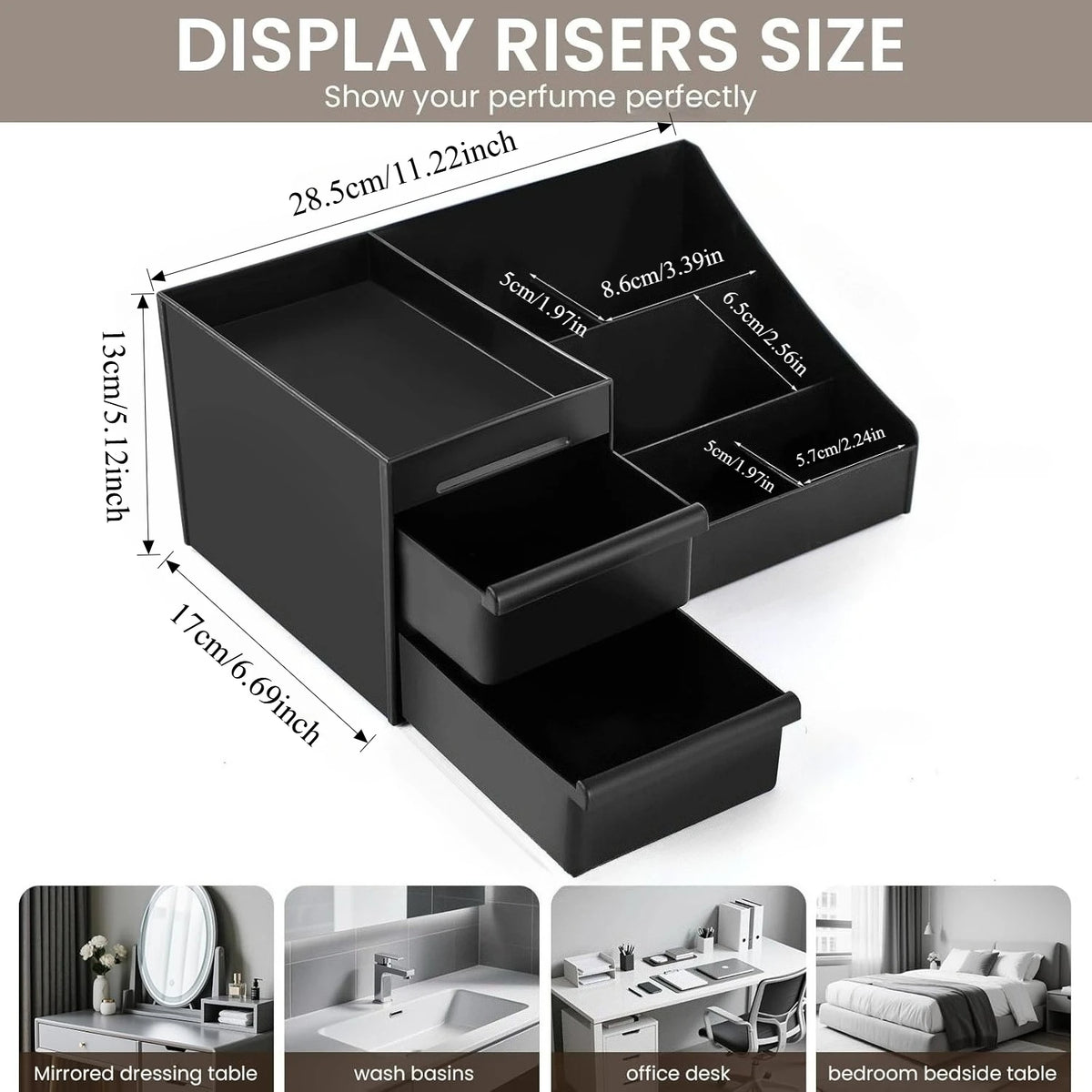 Countertop Organizer with Drawers - Cosmetic Storage Box for Skincare & Toiletries, Everstock