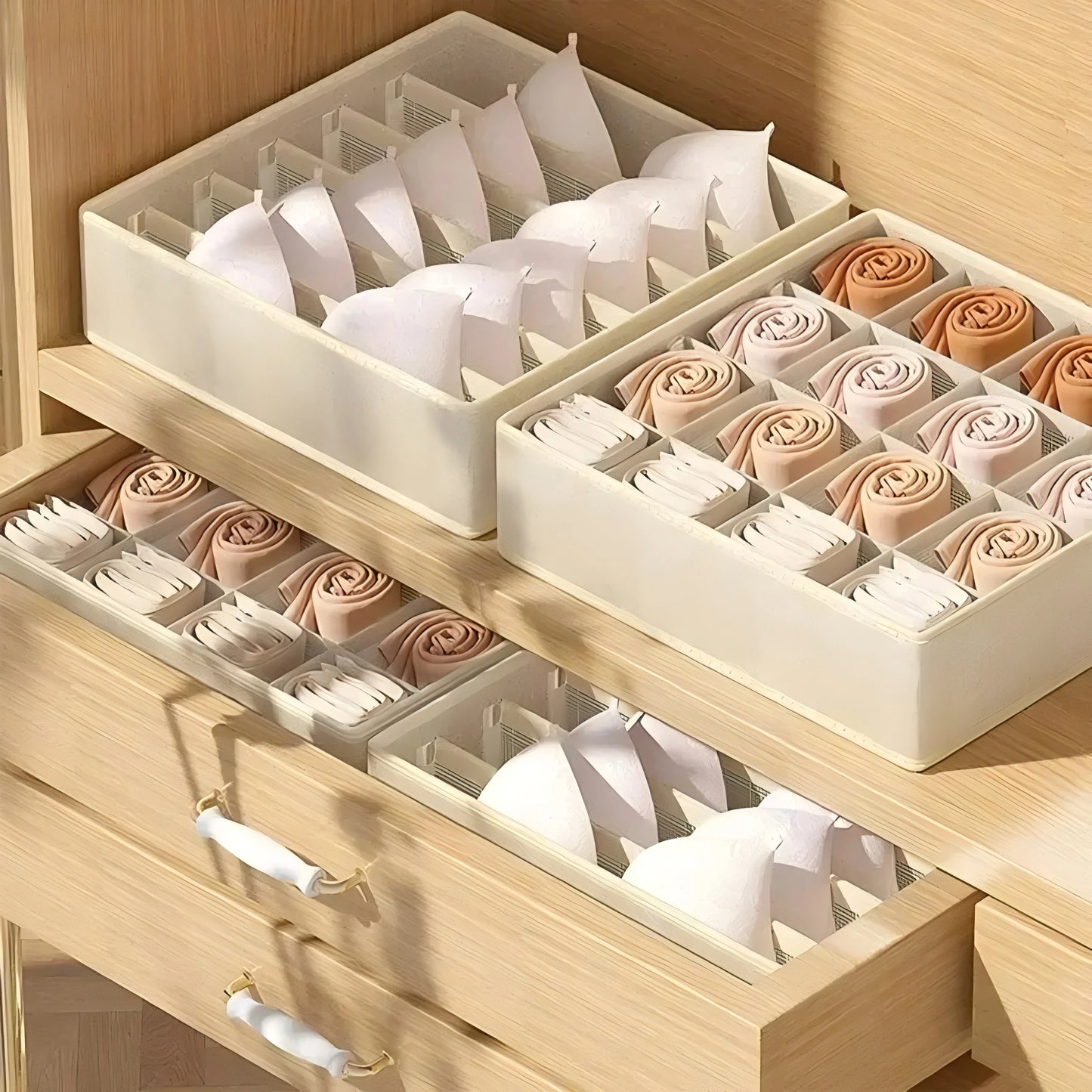 Underwear Drawer Organizer Boxes - Cabinet Storage for Bras, Socks & Underwear in Closets, Everstock