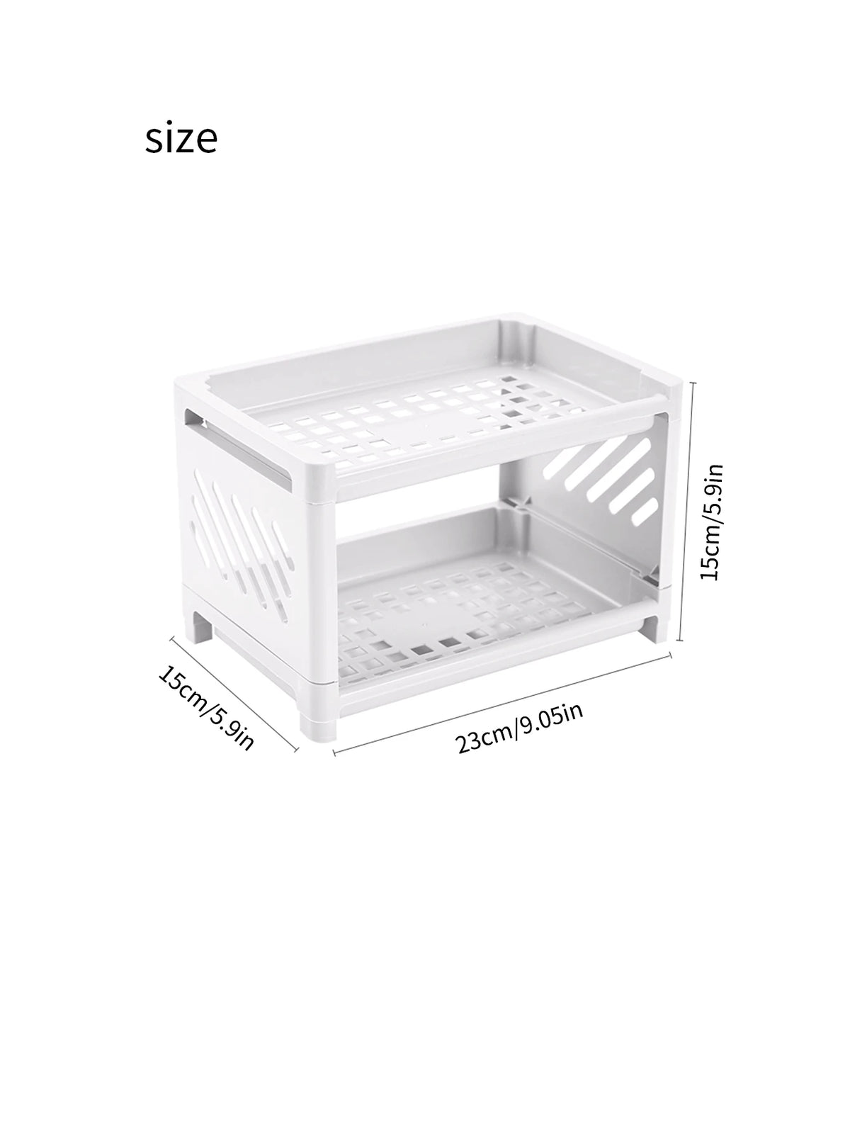 3-Tier Desktop Storage Rack - PP Plastic Standing Shelf Unit for Dressing Table, Dorm Desk and Bathroom Sundries, Everstock