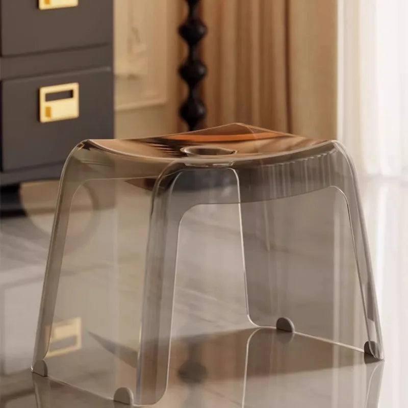 Stackable Shoe Changing Stool - Plastic Ottoman Footrest, 100kg Load Capacity, 24 x 39.5 x 28cm for Entryway, Everstock