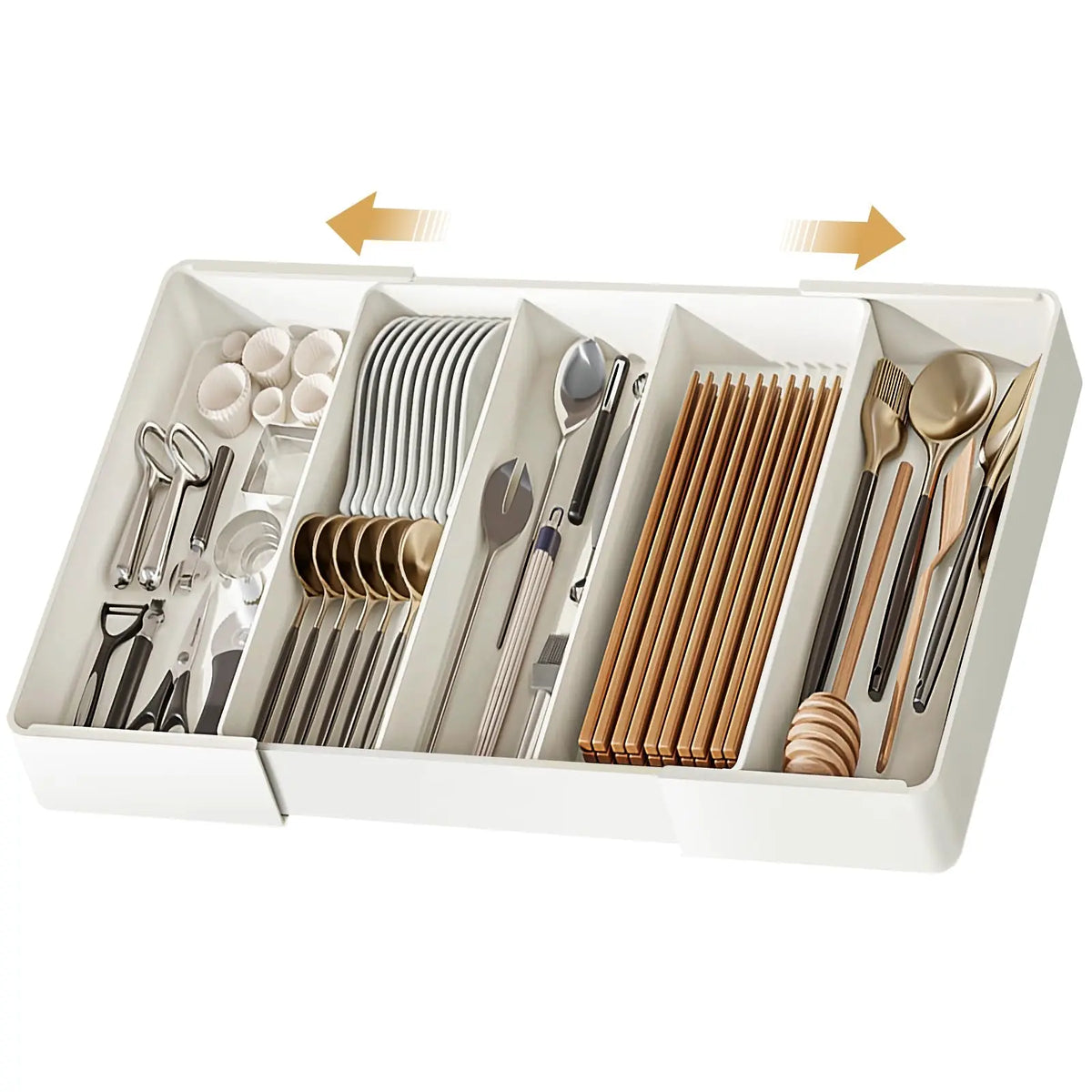 Expandable Cutlery Tray - Adjustable Kitchen Drawer Organizer for Spoons, Forks & Knives, 10.5-20.9 in, Everstock