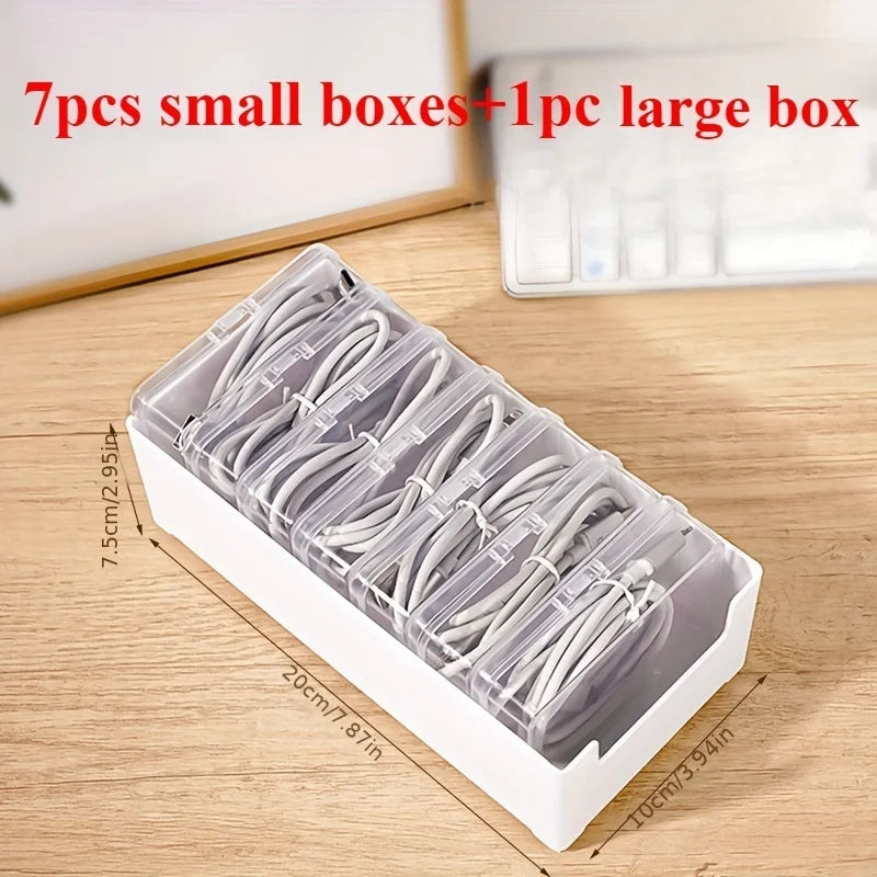 Desktop Cable Organizer Box - Charging Cord & Accessory Management for Desk & Drawer Storage, Everstock