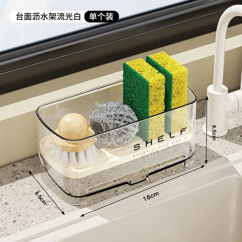 Sink Drain Rack Organizer - Waterproof Sponge & Dishcloth Holder for Kitchen Sink Storage, Everstock