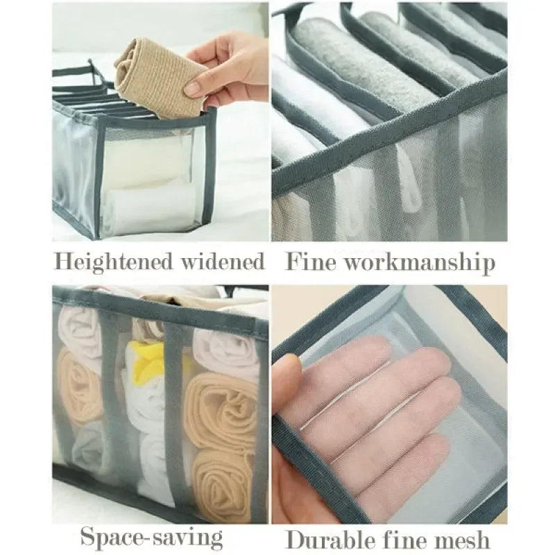 Closet Underwear Organizer Box - Wardrobe Drawer Dividers for Bras, Socks & Folded Clothes, Everstock