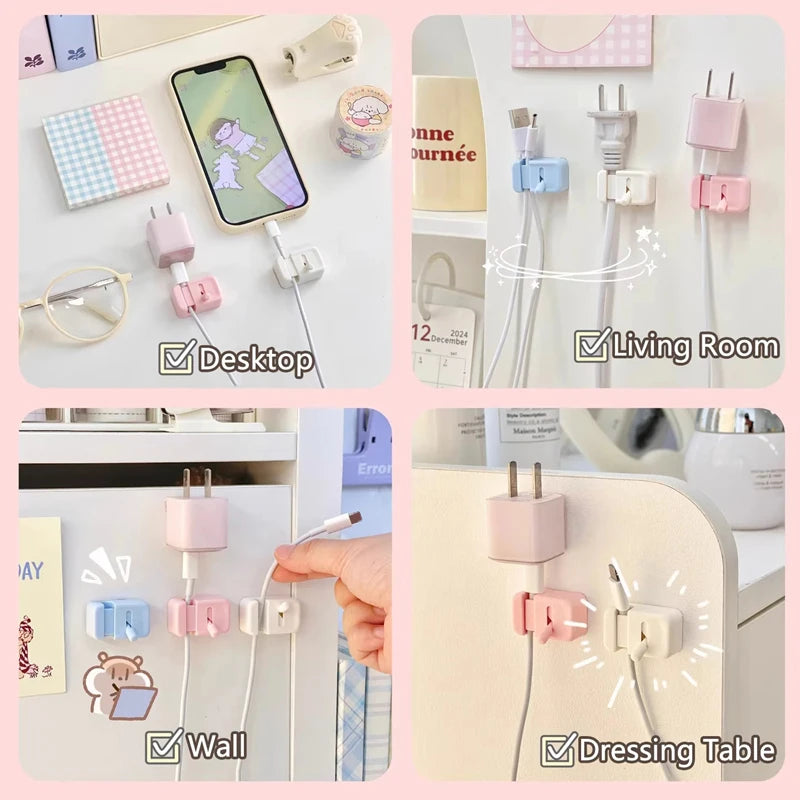 Desk Edge Cable Clip - No-Drill Cord Holder for Charging Cables and Data Wires at the Desk, Everstock