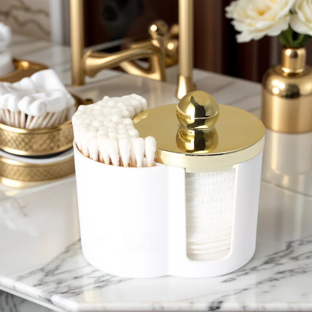 Clear Acrylic Vanity Organizer - Qtip & Cotton Swab Storage Container for Makeup Accessories, Everstock