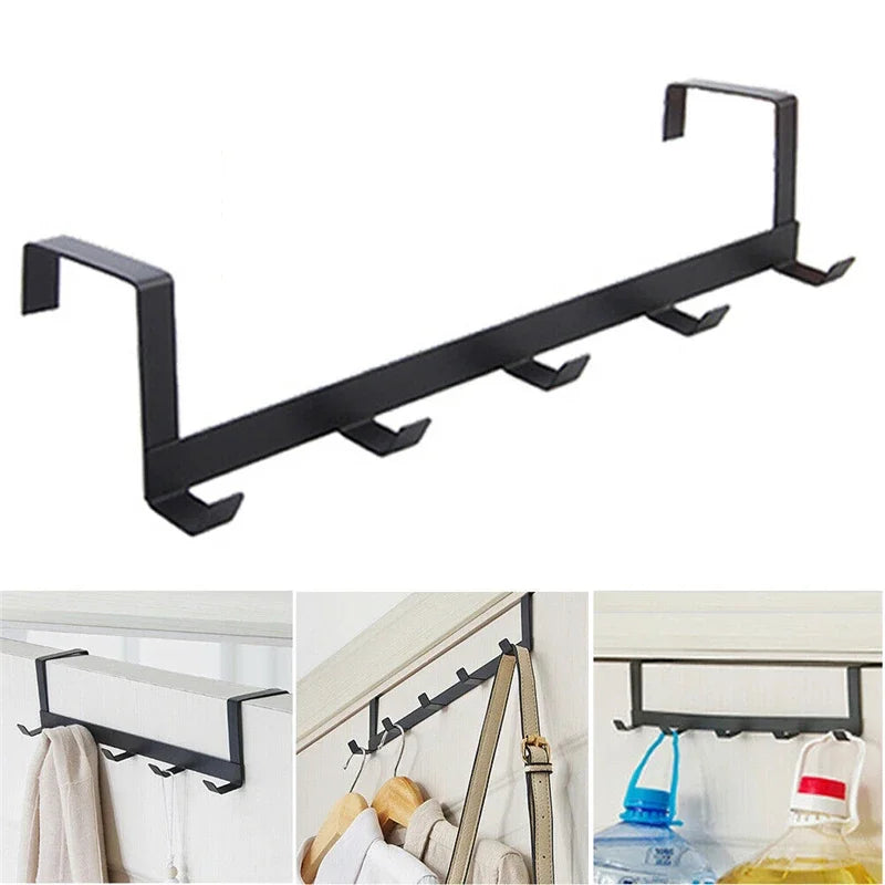 Over-the-Door Hook Rack - 5-Hook Organizer for Coats, Towels, Keys & Hats, Bathroom & Kitchen, Everstock