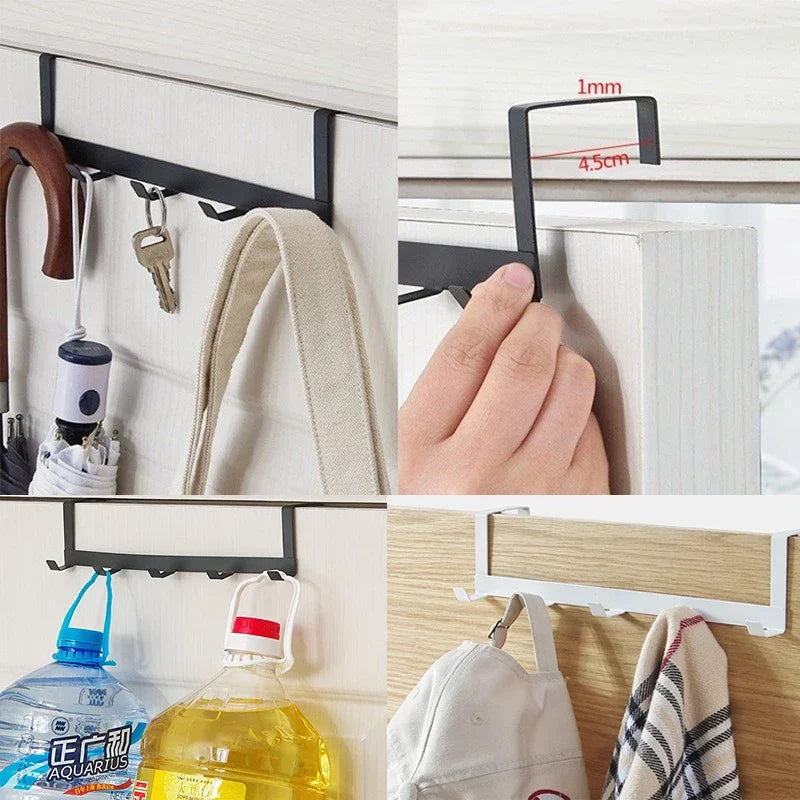 Over-the-Door Hook Rack - 5-Hook Organizer for Coats, Towels, Keys & Hats, Bathroom & Kitchen, Everstock