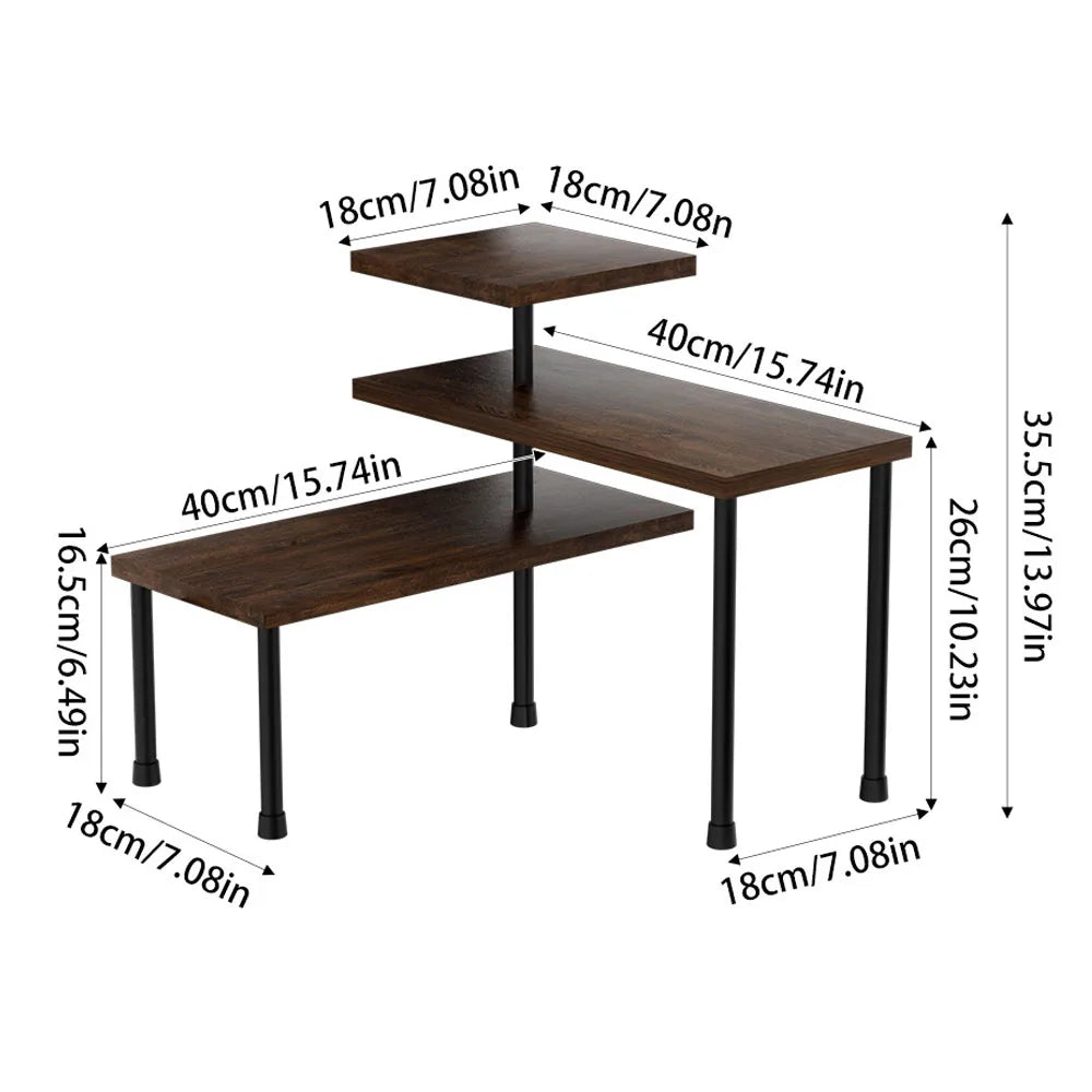 3-Tier Corner Shelf Organizer - Moveable Countertop Rack for Kitchen Spices, Coffee Station & Bathroom, Everstock