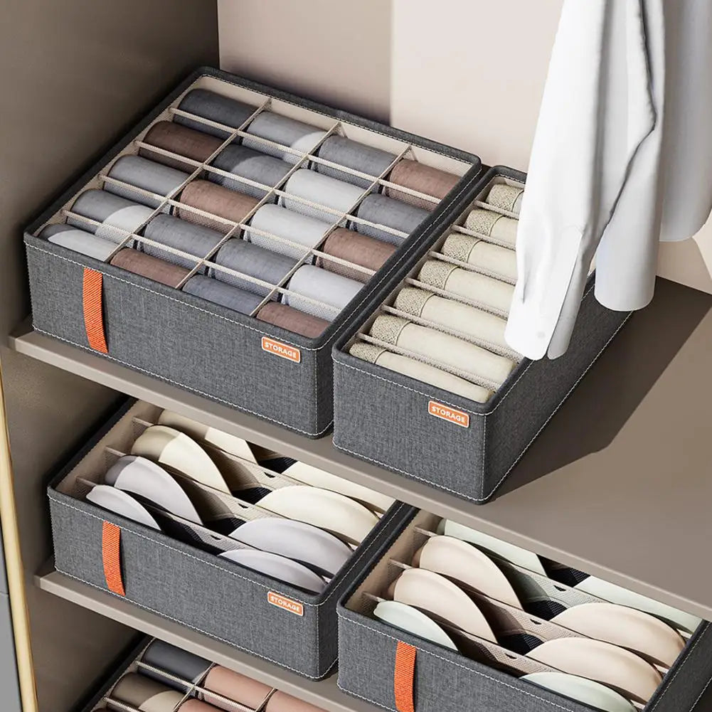 Drawer Underwear Organizer Set - Foldable Oxford Cloth Storage Boxes with 6, 7 or 20 Grids for Wardrobe Socks & Bras, Everstock