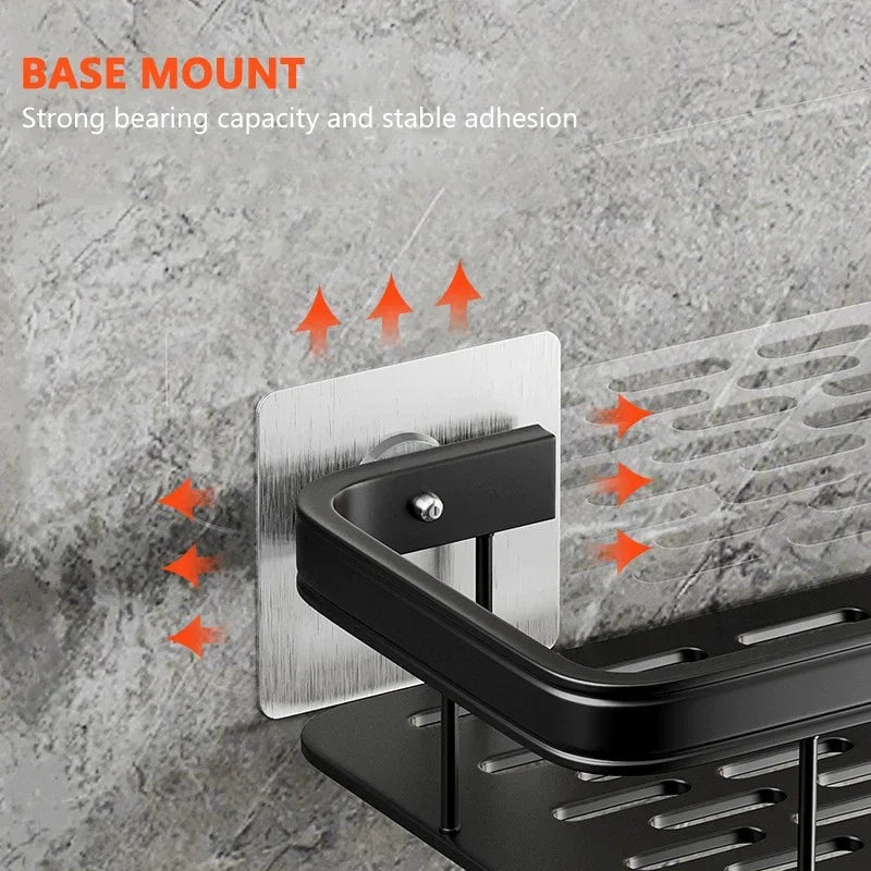 No-Drill Corner Shower Shelf - Wall Mount Shampoo Holder Rack for Bathroom & WC, Everstock
