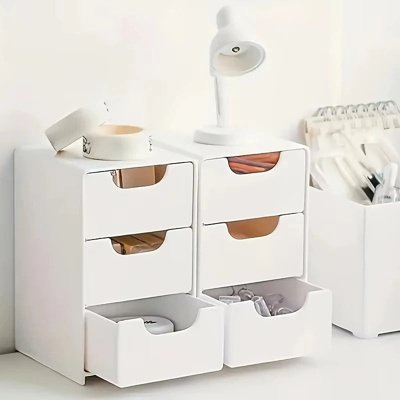 3-Tier Desk Organizer with Drawers - Plastic Divider Box for Office Supplies, Jewelry and Cosmetics Storage, Everstock