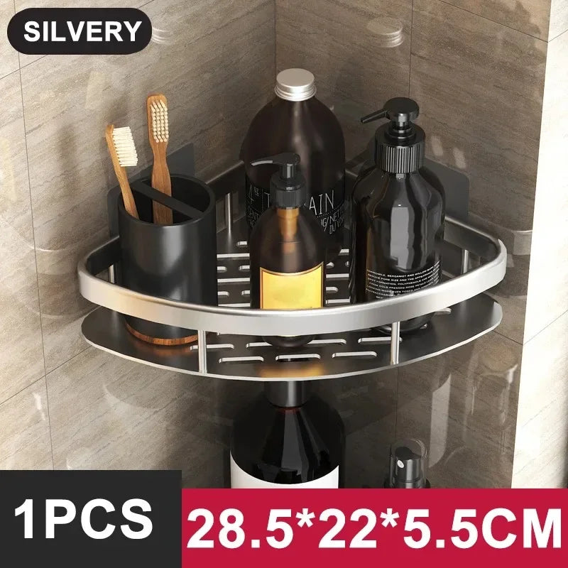Aluminum Alloy Shampoo Rack - No-Drill Shower Shelf Organizer for Bathroom, Everstock