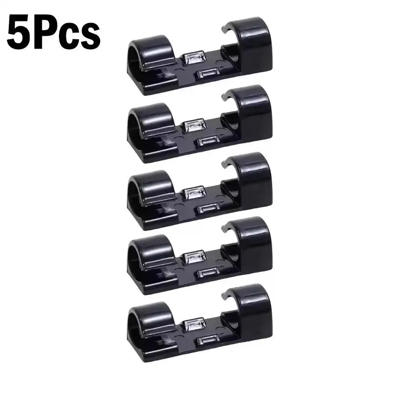 Self-Adhesive Cable Clips - ABS Cord Holders in 20-Piece and 16-Piece Sets for Desk, Home and Car, Everstock