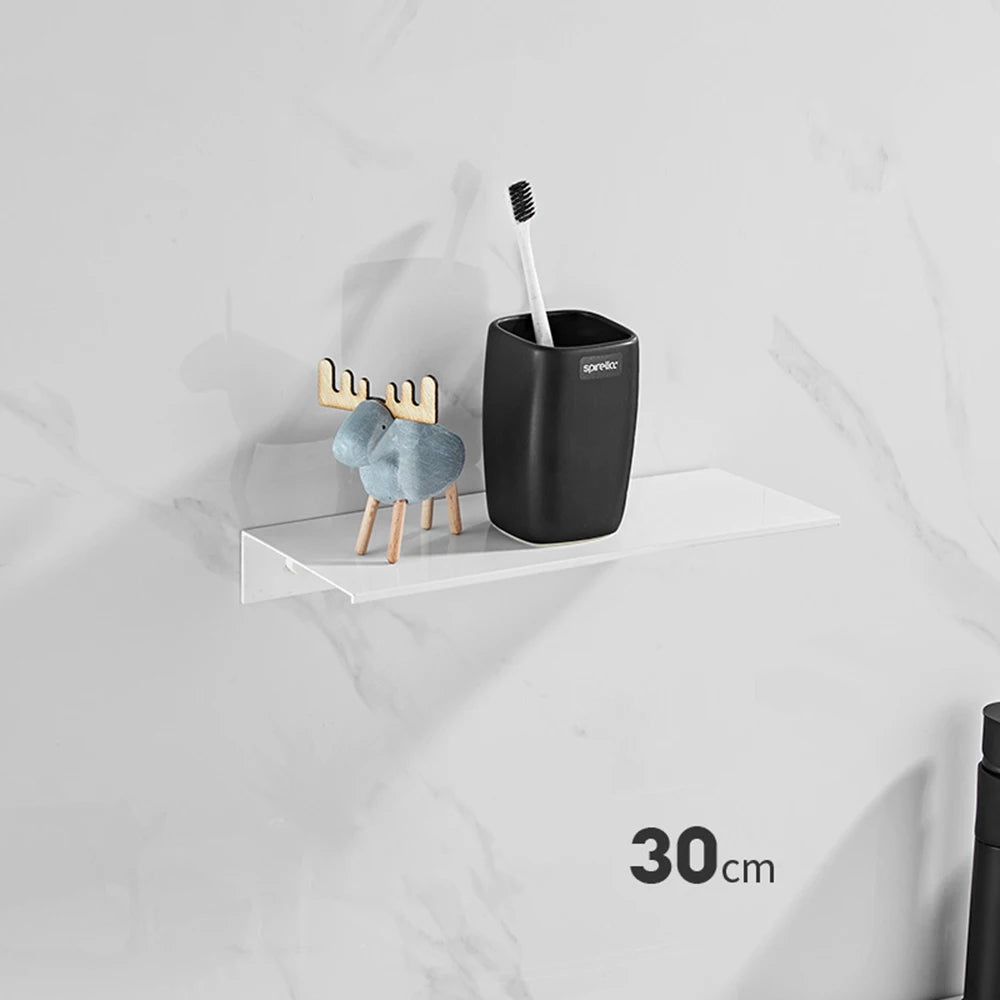 Bathroom Wall Shelf - Space Aluminum Floating Shelf in 30, 40 and 50cm for Shower & Kitchen Storage, Everstock
