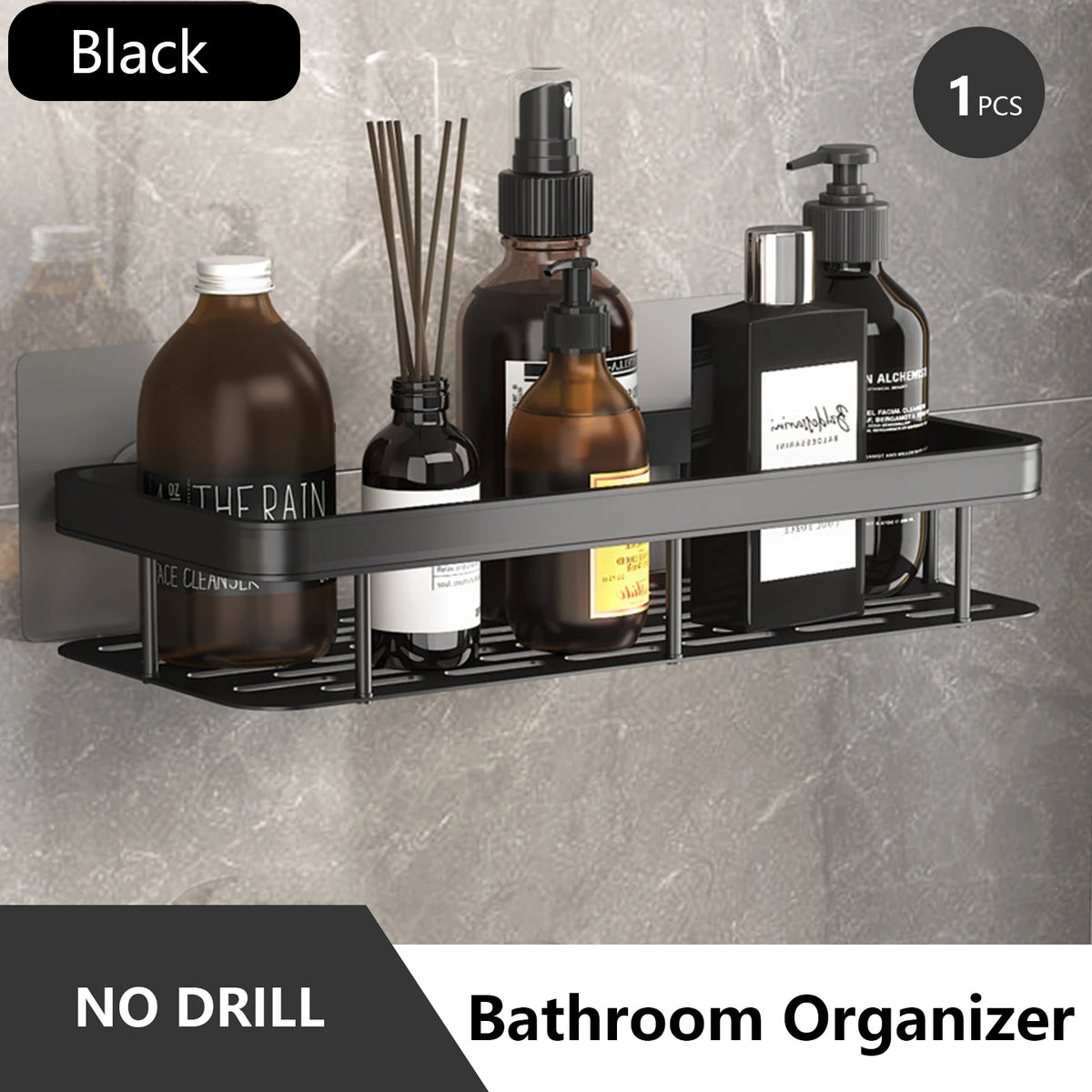 Stainless Steel Shower Rack - Anti-Rust Suction Cup Storage Organizer for Bathroom, Everstock
