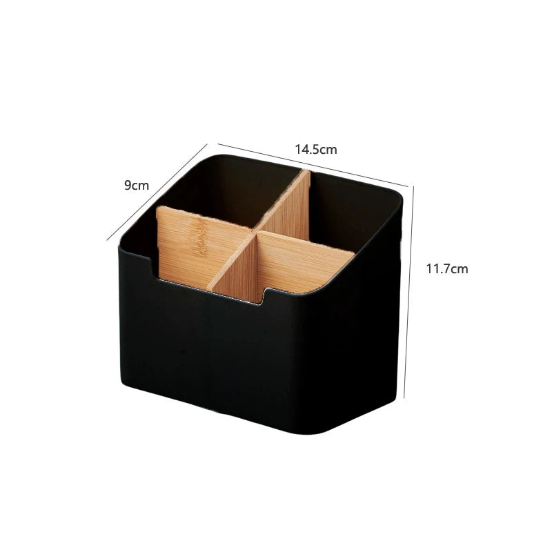 Bamboo Desktop Storage Box - Remote Control & Stationery Organizer for Home & Office, Everstock