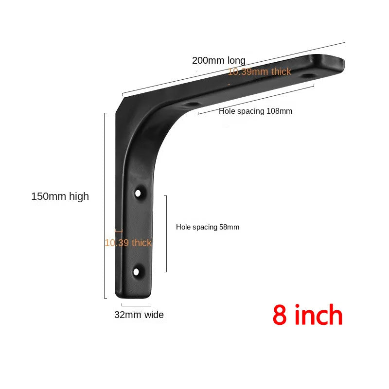 Heavy Duty Shelf Brackets 2 Pack - Alloy Steel L-Angle Wall Mount in 8, 10 and 12 Inch for Shelving, Everstock