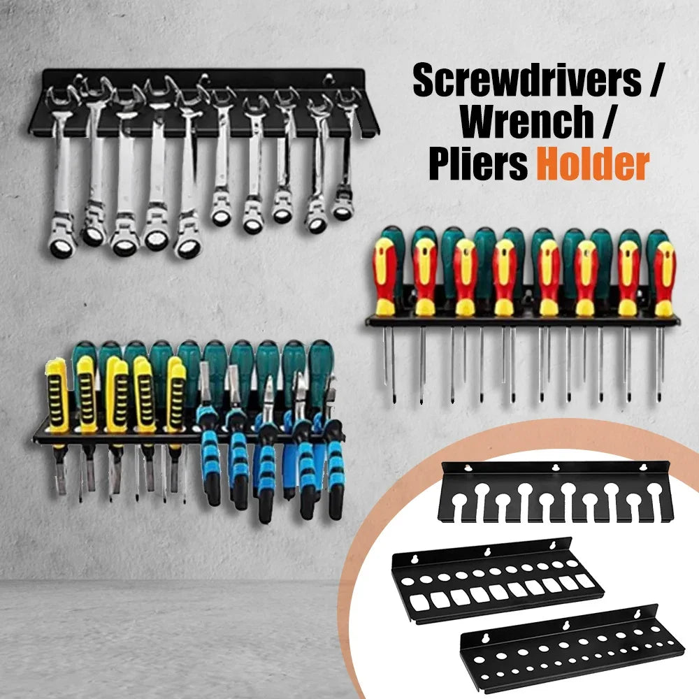Wall-Mounted Tool Organizer - Screwdriver, Plier & Wrench Hanger for Garage & Workshop, Everstock