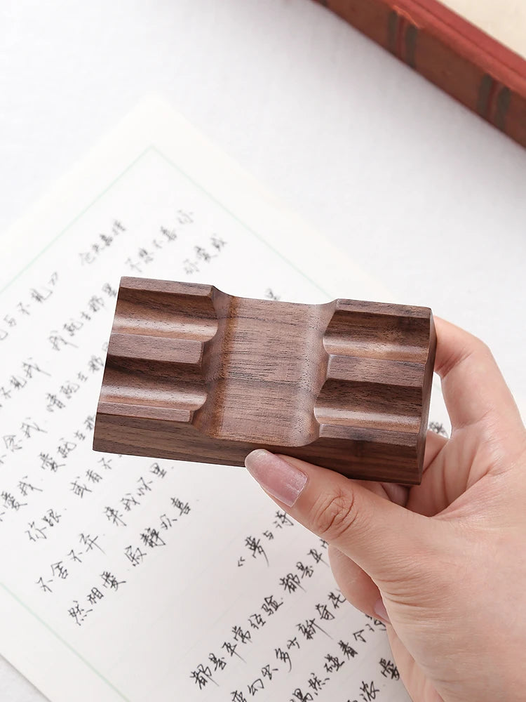 Wooden Pen Holder Stand - Walnut Desk Organizer Rest for Dip Pens, Fountain Pens and Brushes, Home Office, Everstock