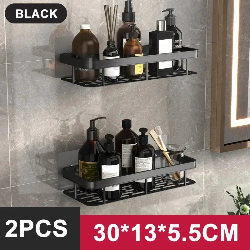 Aluminum Alloy No-Drill Shower Shelf - Shampoo Rack Organizer for Bathroom & Kitchen, Everstock