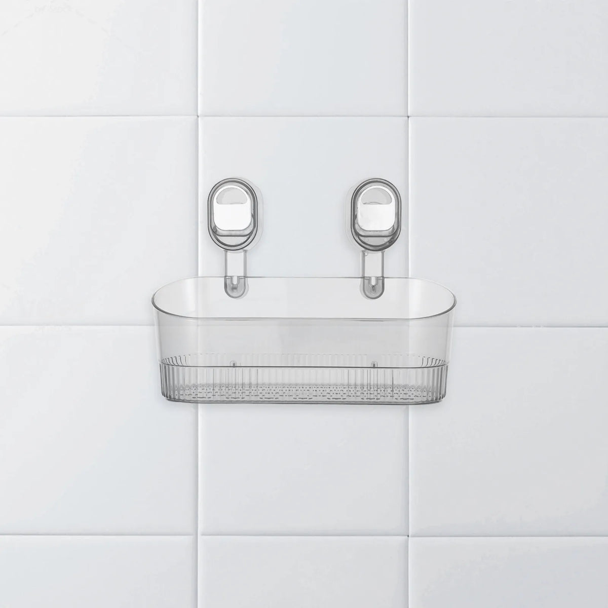 Suction Cup Shower Shelf - No-Drill Large Capacity Hanging Organizer for Shampoo & Body Wash, Everstock