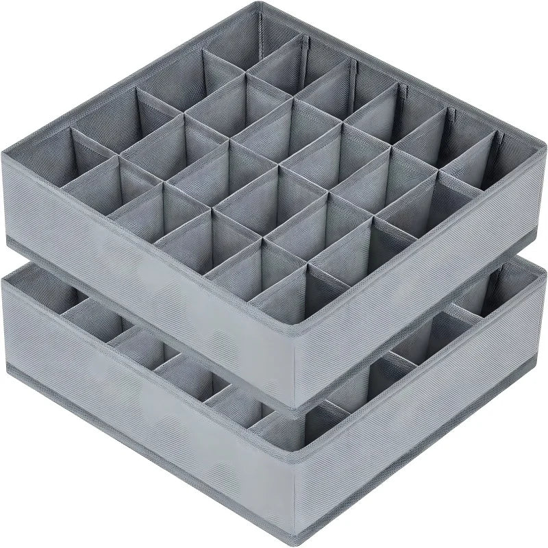 24-Grid Fabric Storage Organizer Box - Foldable Sock & Underwear Divider for Closet Drawers, Everstock
