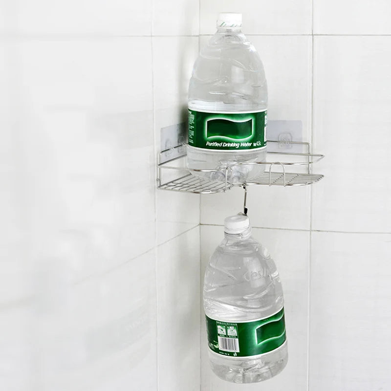Stainless Steel Triangular Corner Shelf - Durable Shampoo & Soap Storage Rack for Bathroom, Everstock