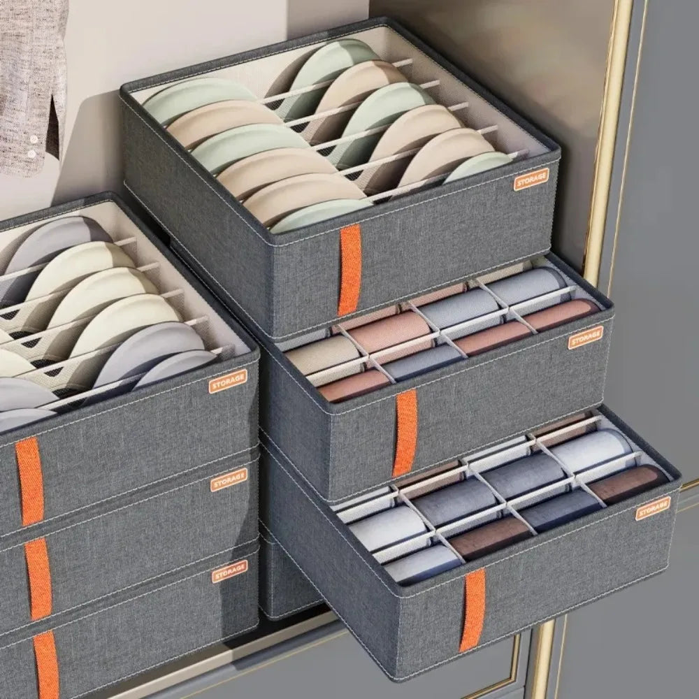Underwear Drawer Organizer - Polyester Grid Storage Box for Bras, Socks, Scarves & Ties, Closet Drawers, Everstock
