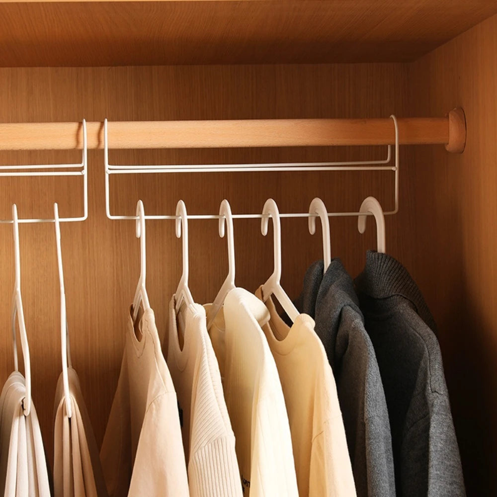 Space-Saving Closet Hanger Rod - Staggered High-Low Metal Rack for Wardrobe Storage, Everstock