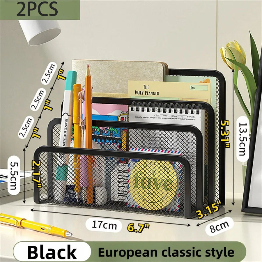 Desk Mail Organizer - Metal Mesh Letter Rack and File Holder for Documents, Folders and Paper, Home Office, Everstock