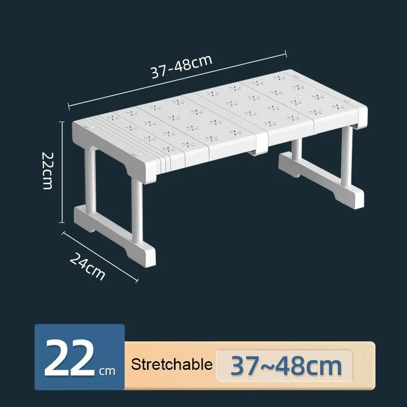 Telescopic Closet Shelf Divider - Punch-Free Stackable PP Wardrobe Organizer Rack for Shelves & Cabinets, Everstock
