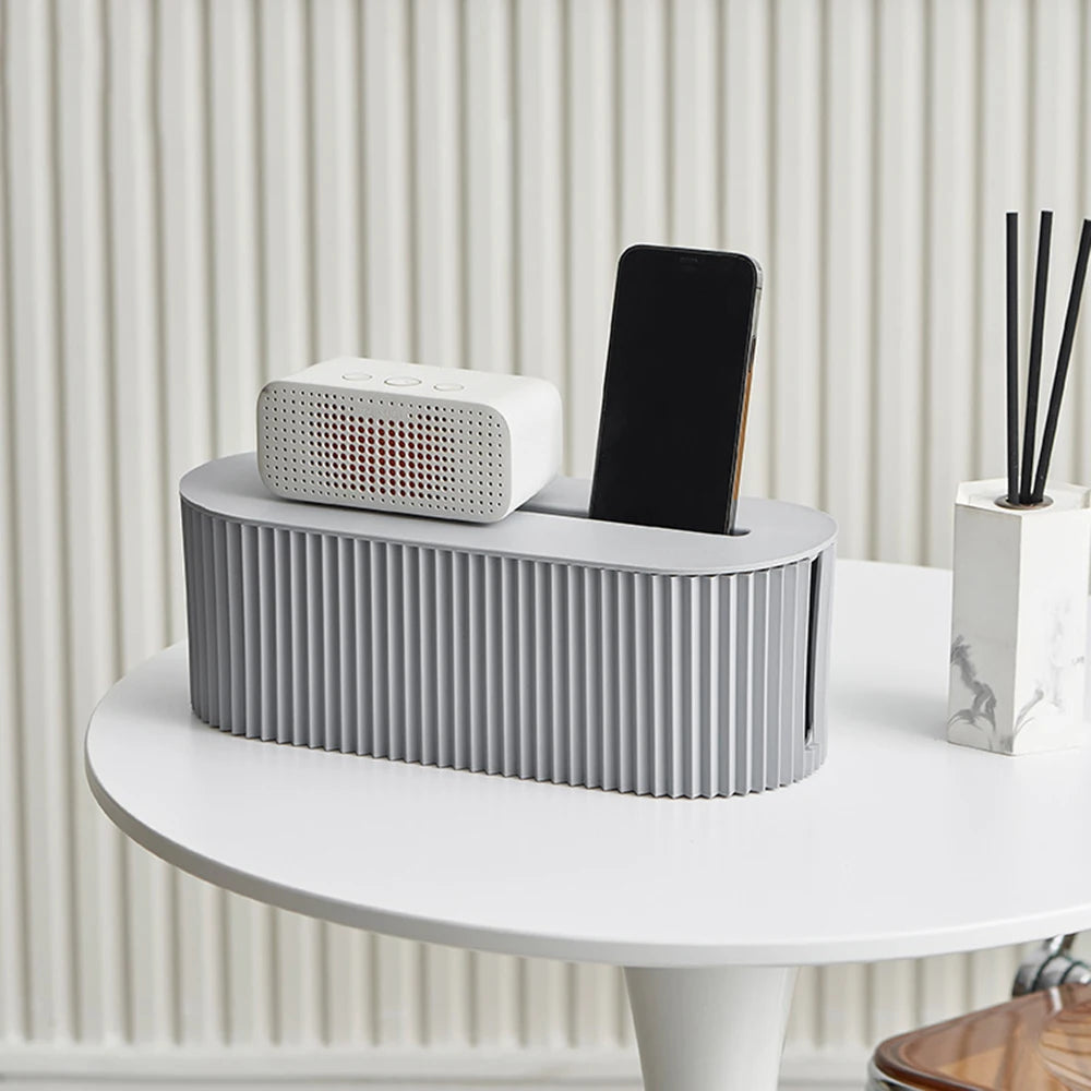 Socket & Cable Management Box - Household Organizer for Power Strips & Data Cables, Everstock