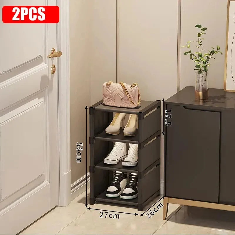Stackable Shoe Rack Organizer - Non-Woven Fabric Shoe Storage with Steel Frame for Closet and Under-Bed, Everstock