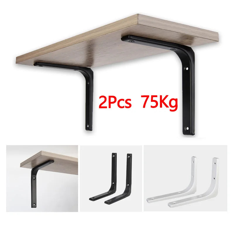 Heavy Duty Shelf Brackets 2 Pack - Alloy Steel L-Angle Wall Mount in 8, 10 and 12 Inch for Shelving, Everstock