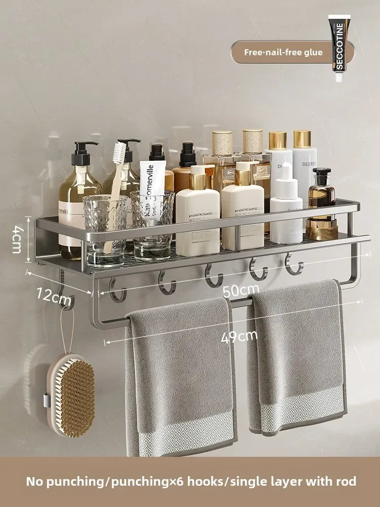 Non-Perforated Wall Storage Rack - Shower Gel Holder for Washbasin & Hand Washing Area, Everstock