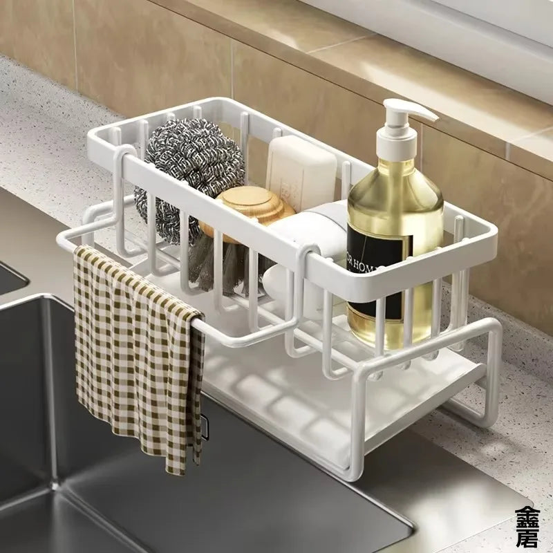 Faucet-Mounted Sink Shelf - No-Drill Spice & Utensil Rack with Drainage for Kitchen Sinks, Everstock
