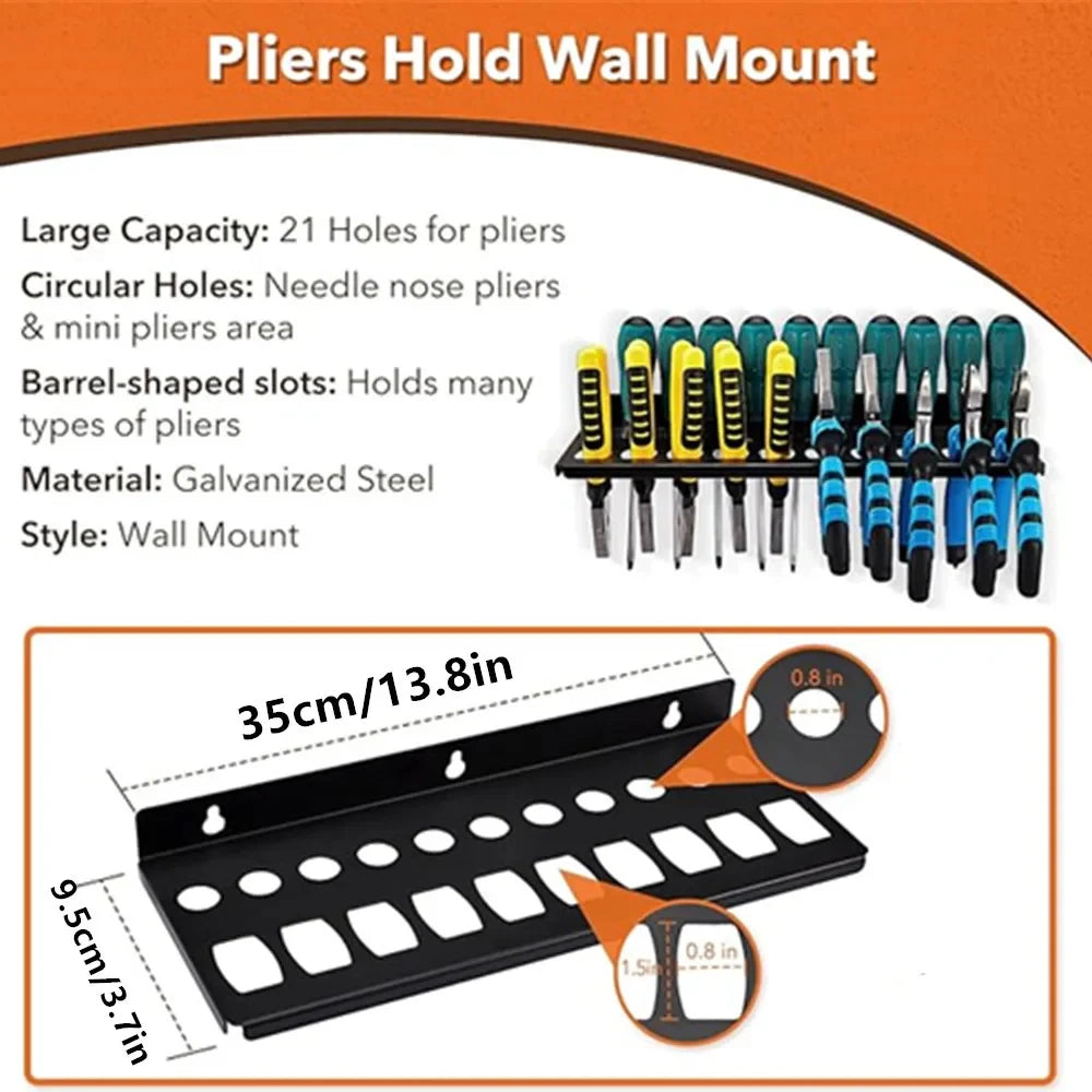 Wall-Mounted Tool Organizer - Screwdriver, Plier & Wrench Hanger for Garage & Workshop, Everstock
