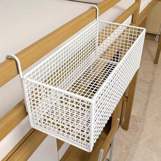 Bedside Storage Basket - Metal Hanging Organizer for Bed Frames, Dorm Doors and Under-Bed Space, Everstock