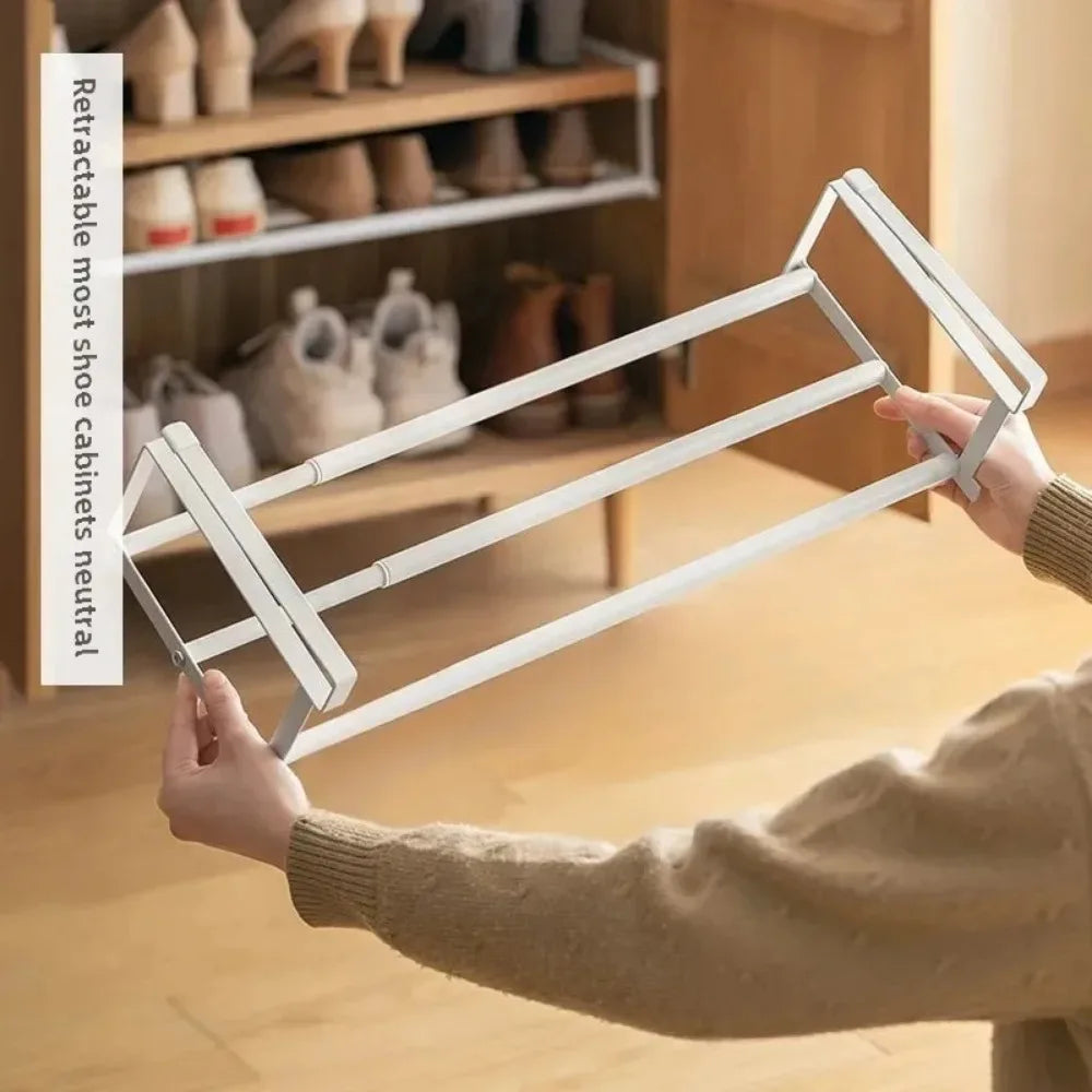 Under-Shelf Shoe Rack - Adjustable Carbon Steel Layered Organizer with Hanging Basket for Shoe Cabinets, Everstock