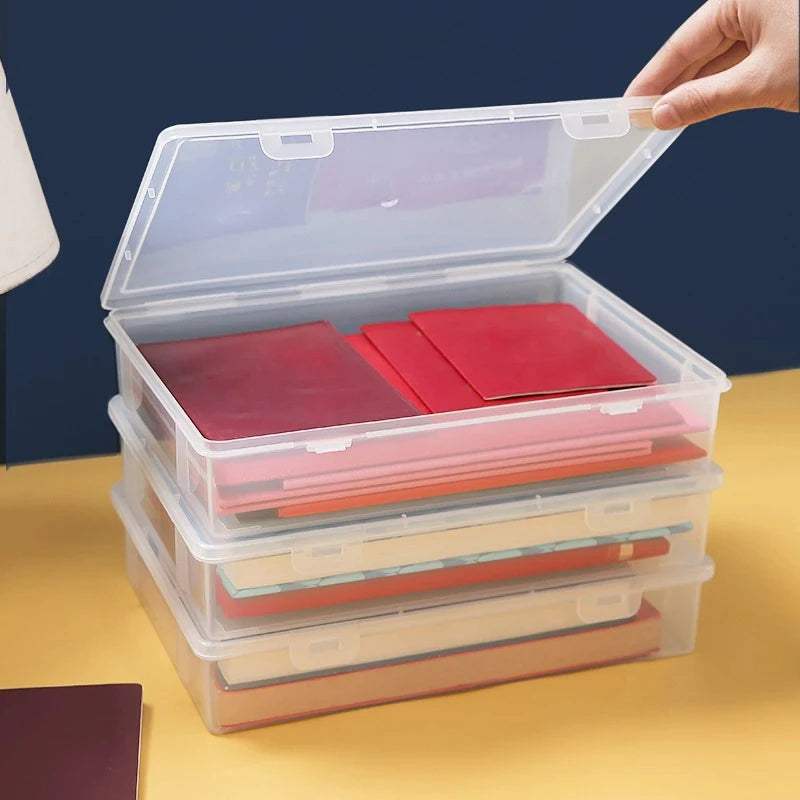 A4 Document Organizer Box - Dustproof File Storage for Certificates & Household Registration Papers, Everstock