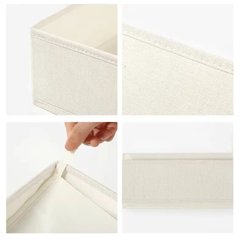 Clothes Storage Basket - Cotton Linen Drawer Organizer for Bras, Socks & Underwear, S, M and L Sizes, Everstock