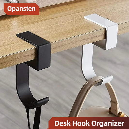 Aluminum Desk Hook - Anti-Slip Under-Desk Bag Hanger for Handbags, Keys and Headphones, Everstock