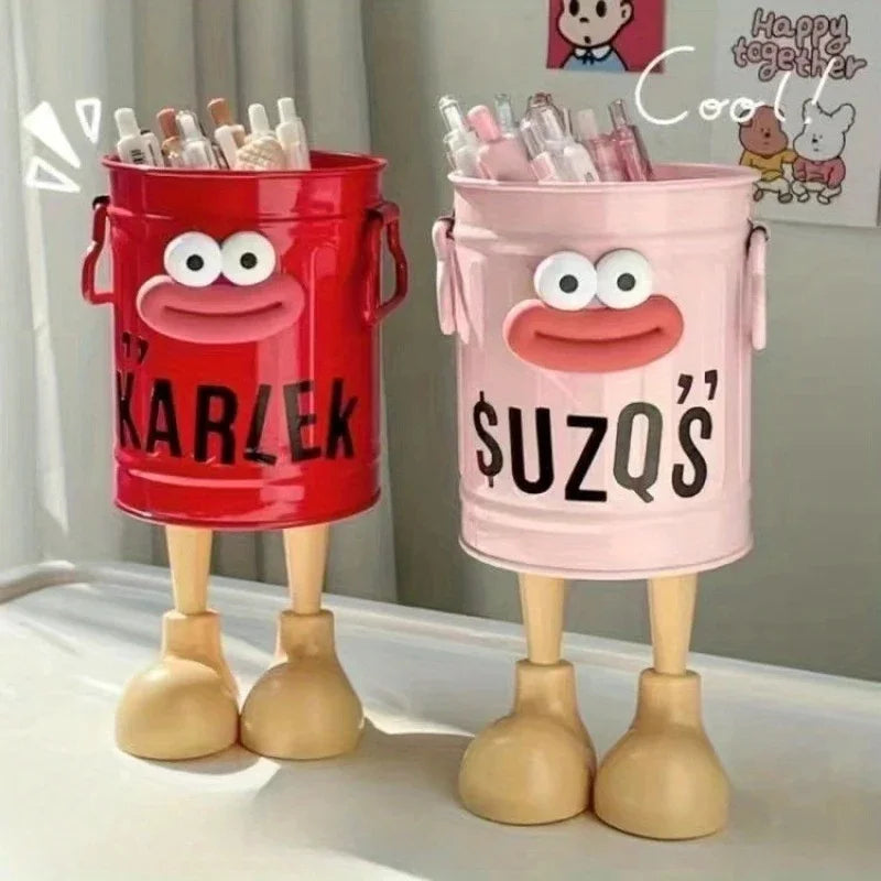 Cartoon Pen Holder Cup - Character Desktop Organizer Bucket for Pens, Brushes and Study Stationery, Everstock