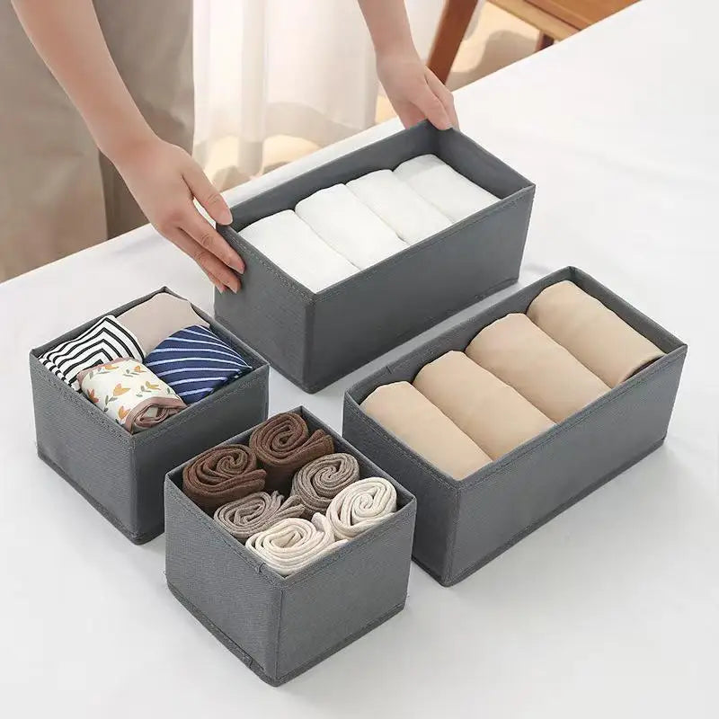 Clothes Storage Basket - Lightweight Plastic and Polyester Drawer Organizer for Underwear, Socks and T-Shirts, Everstock
