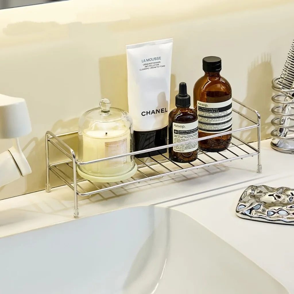 Countertop Cosmetic Storage Basket - Iron Rack for Dressing Table & Bathroom Organization, Everstock